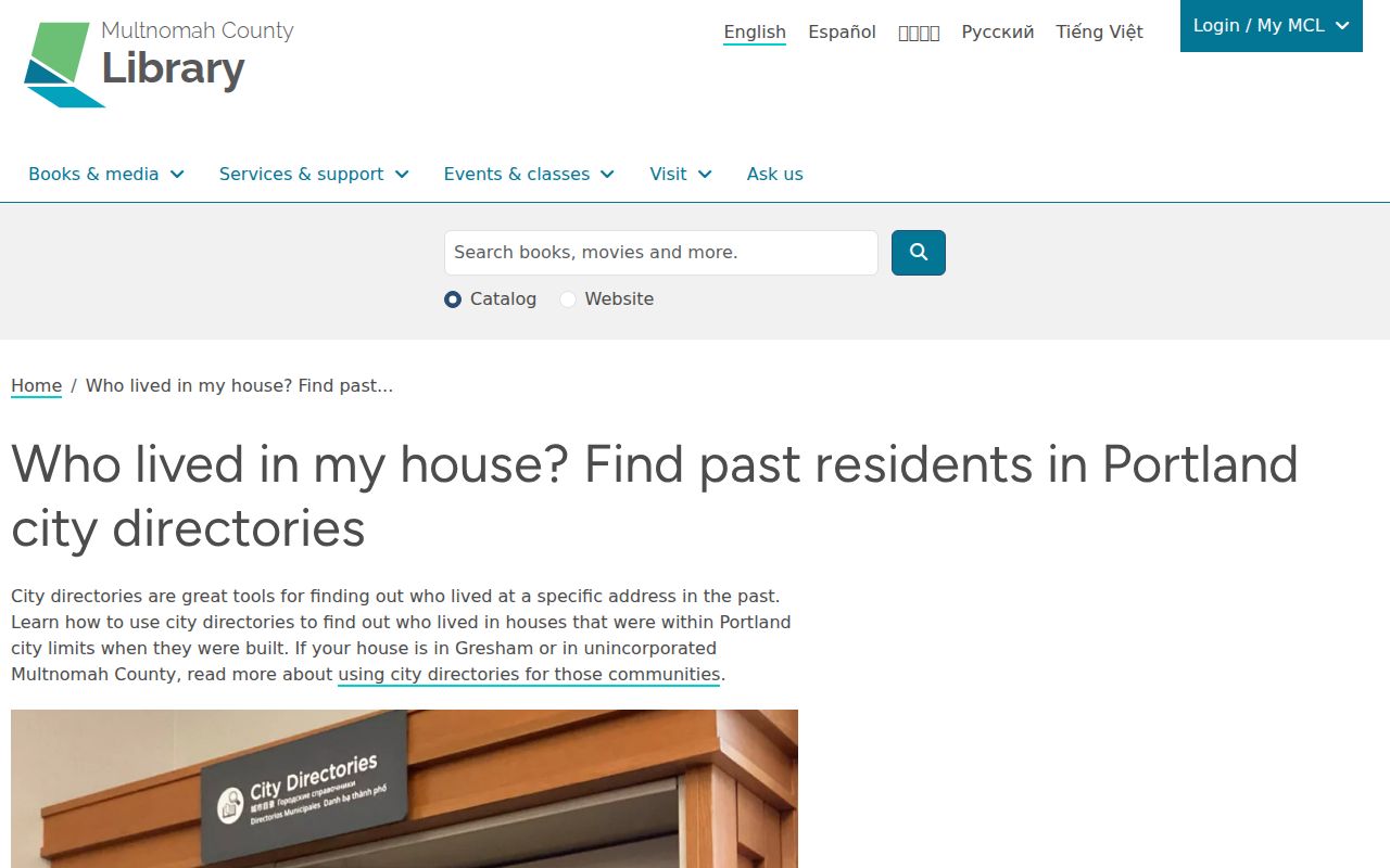 Milwaukie city directory reverse street guide research at Multnomah County Library
