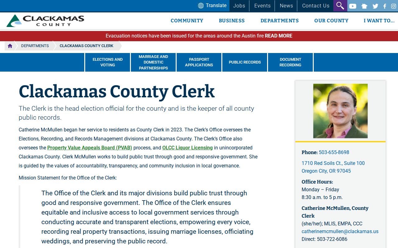 Milwaukie residents directory Clackamas County Clerk records page