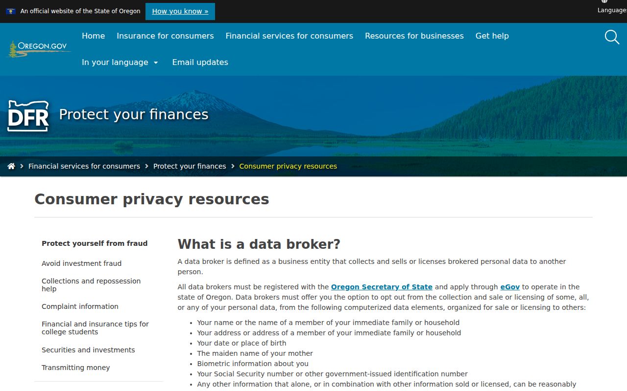 Milwaukie residents directory Oregon consumer privacy opt-out information