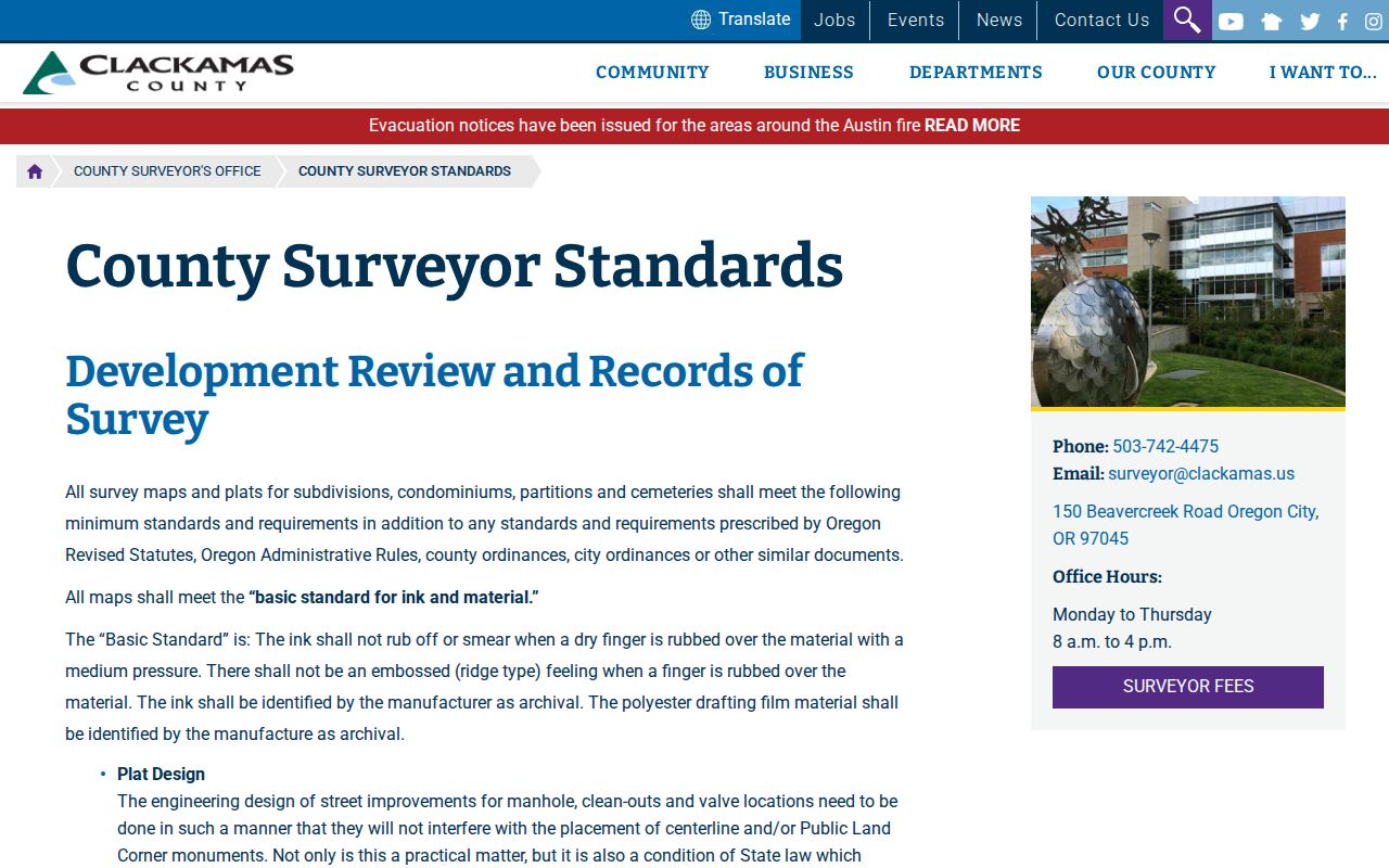 Milwaukie neighbors Clackamas Surveyor record guidance