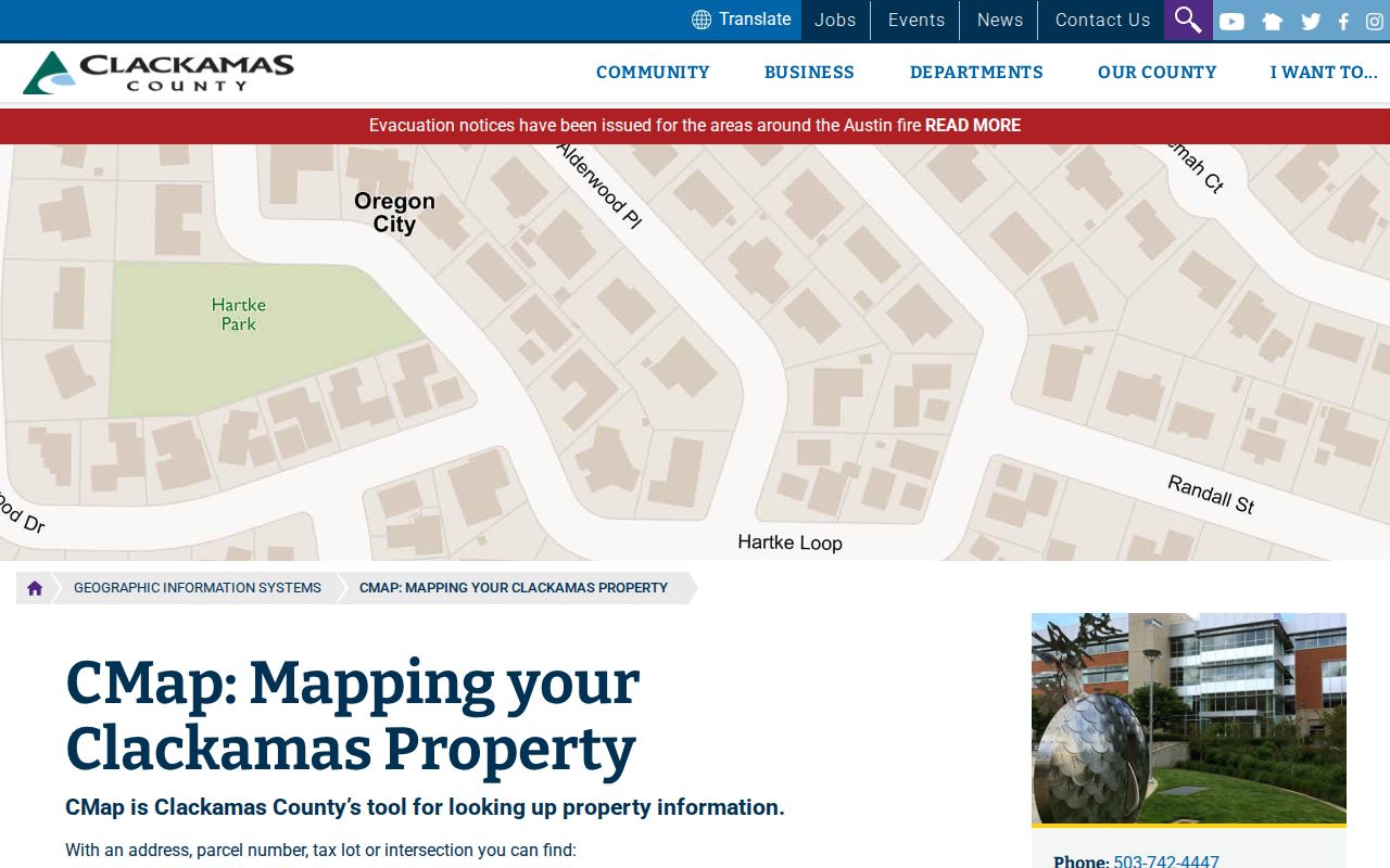 Milwaukie street directory Clackamas CMap parcel viewer